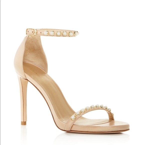 Stuart Weitzman Shoes - STUART WEITZMAN NUDISTPEARLS SUEDE HEELS 8/8.5